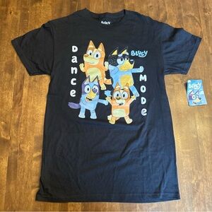 Bluey Dance Mode T Shirt Size Medium Unisex‎ Short Sleeve Family Danicing Black